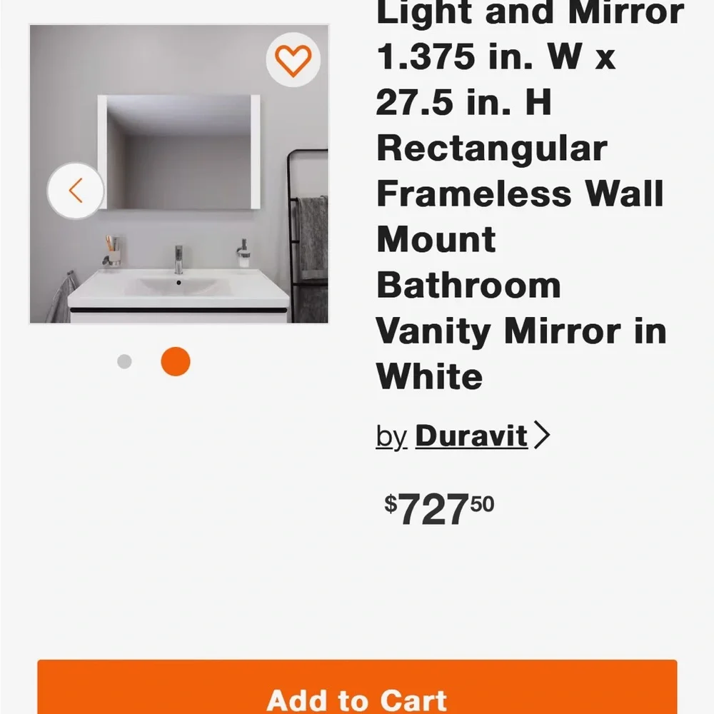LED Mirror Duravit. Brand New. Cool addition to any household. Pretty cool style